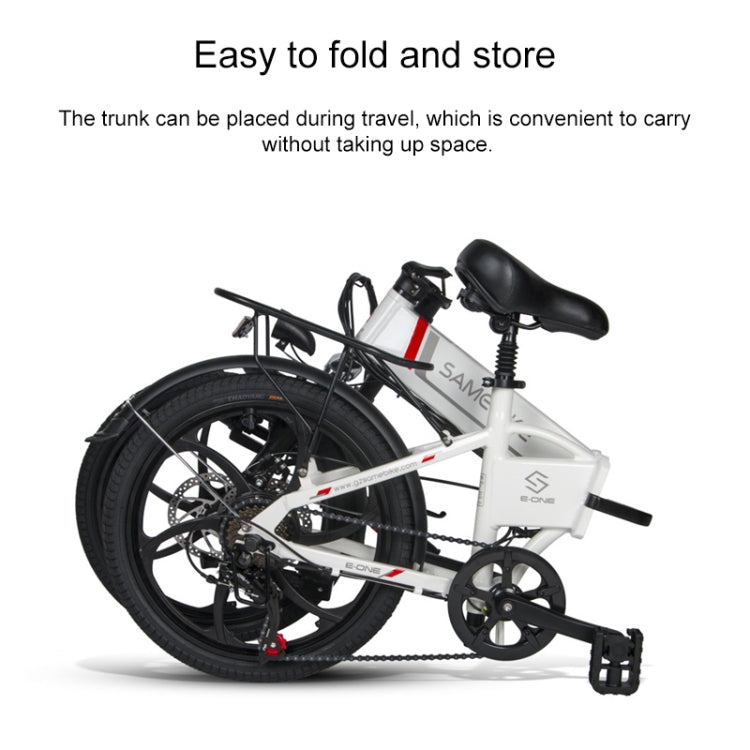 20LVXD30 48V 350W Foldable Electric Bike - Black & White - LYDARZ