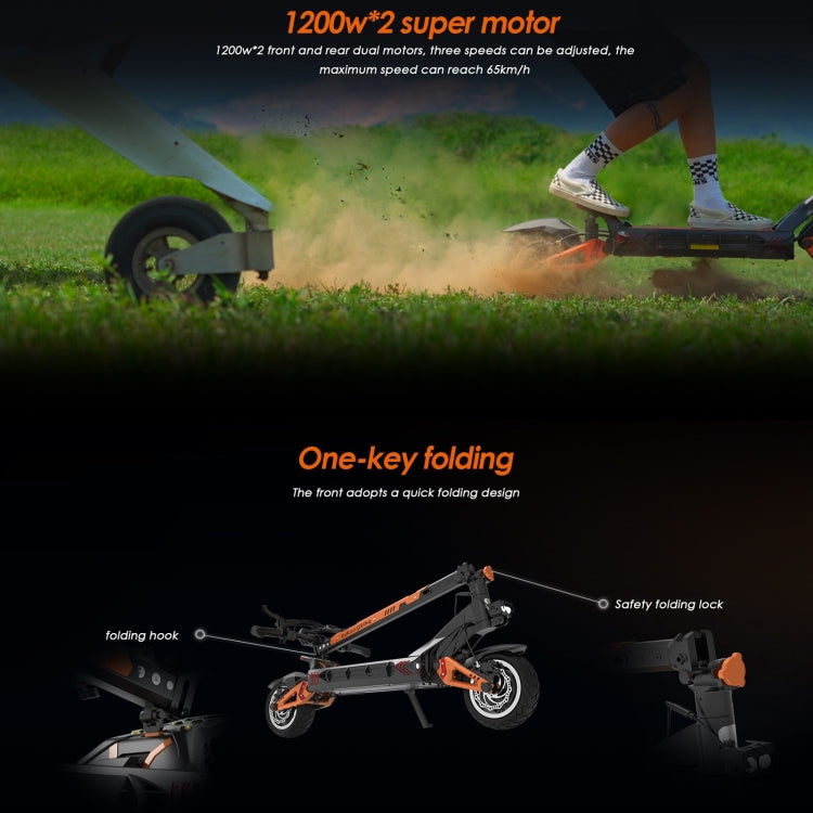 Kukirin G3 Pro 2400W 52V Electric Offroad Scooter - 10" Tires, LED Display - LYDARZ