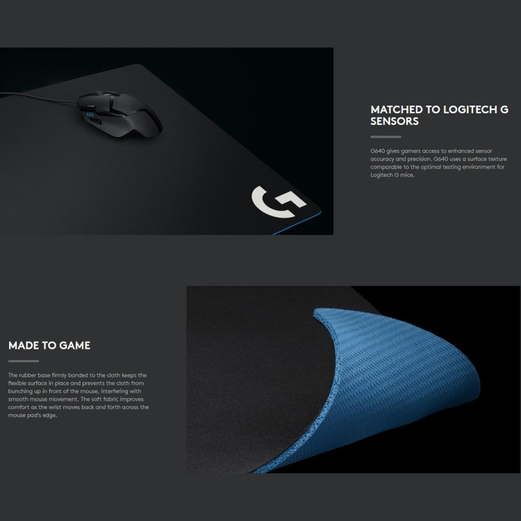 Logitech G640 Cloth Soft E-sport Gaming Mouse Pad, Size: 46 x 40cm, G640 Cloth Soft - LYDARZ