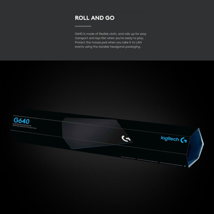 Logitech G640 Gaming Mouse Pad - Soft Cloth E-sport Design, Size 46 x 40cm