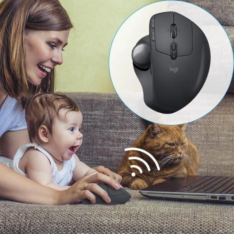 Ratón trackball Logitech MX ERGO: ratón óptico inalámbrico de modo dual Bluetooth y Unifying de 440 ppp