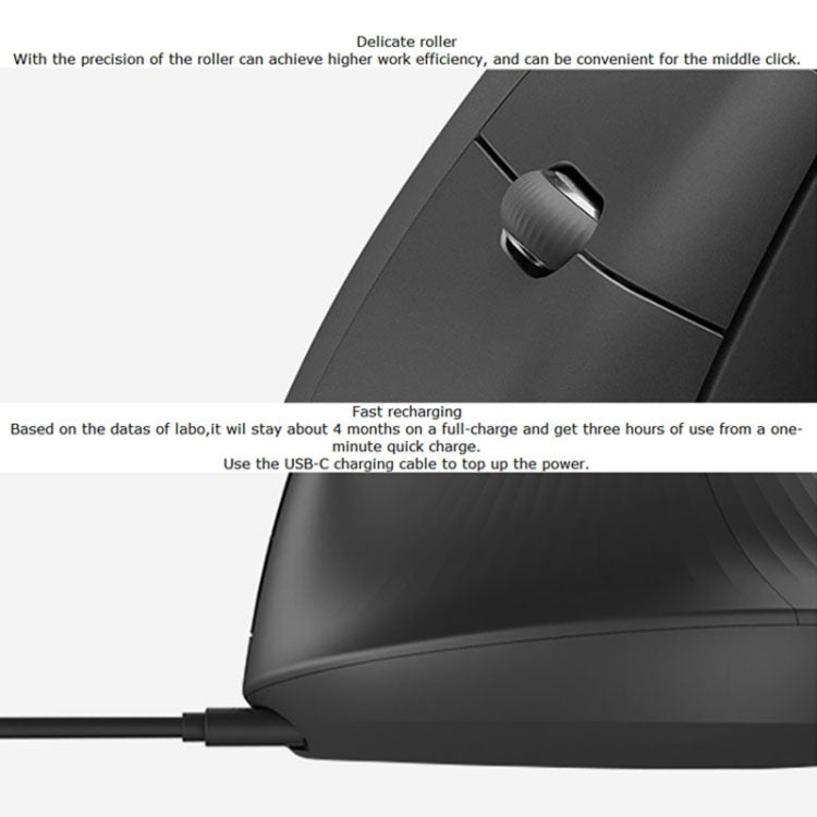 Ratón vertical Logitech MX 4000 DPI inalámbrico ergonómico óptico con USB-C