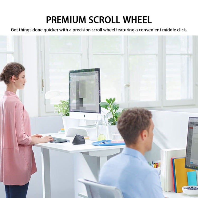 Ratón vertical Logitech MX 4000 DPI inalámbrico ergonómico óptico con USB-C