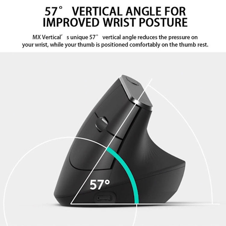 Ratón vertical Logitech MX 4000 DPI inalámbrico ergonómico óptico con USB-C