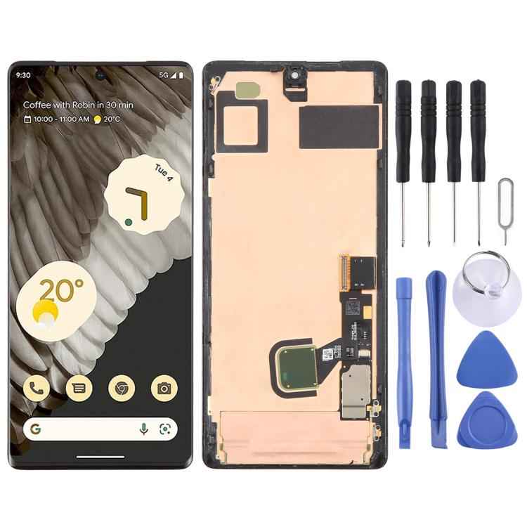 For Google Pixel 7 Pro GP4BC GE2AE Original LCD Screen Digitizer Full Assembly with Frame, Including Fingerprint Flex Cable, For Google Pixel 7 Pro(Original with Fingerprint)