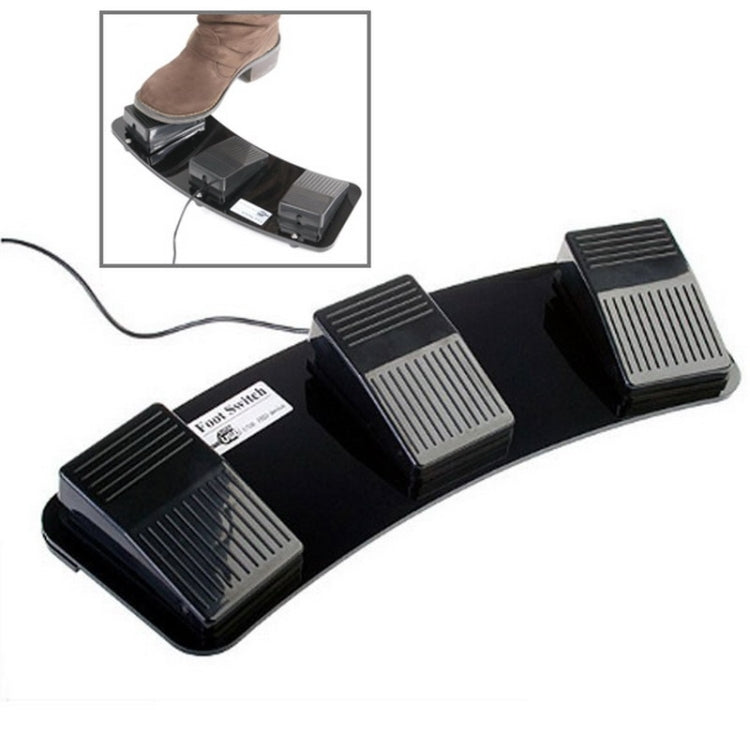 Interruptor de pie USB para PC - Juego de 2 interruptores de pie de triple acción