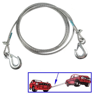 Steel Towing Rope, Diameter: 8mm, Length: 3.5m, 3T 3.5mx8mm - LYDARZ