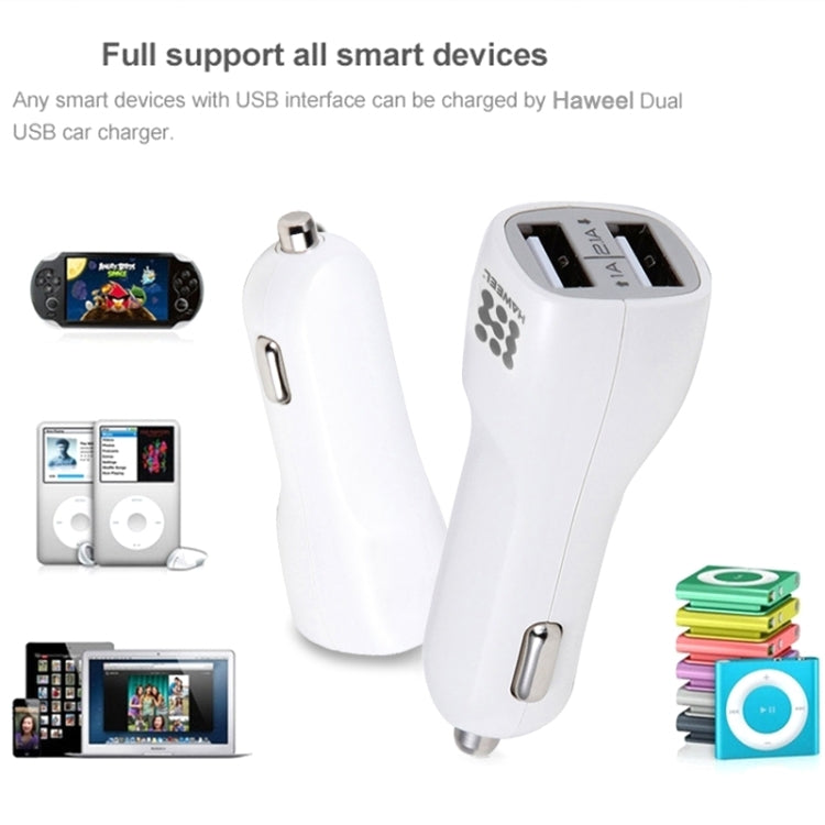 HAWEEL High Quality 2.1A + 1A Dual USB Ports Car Charger - LYDARZ