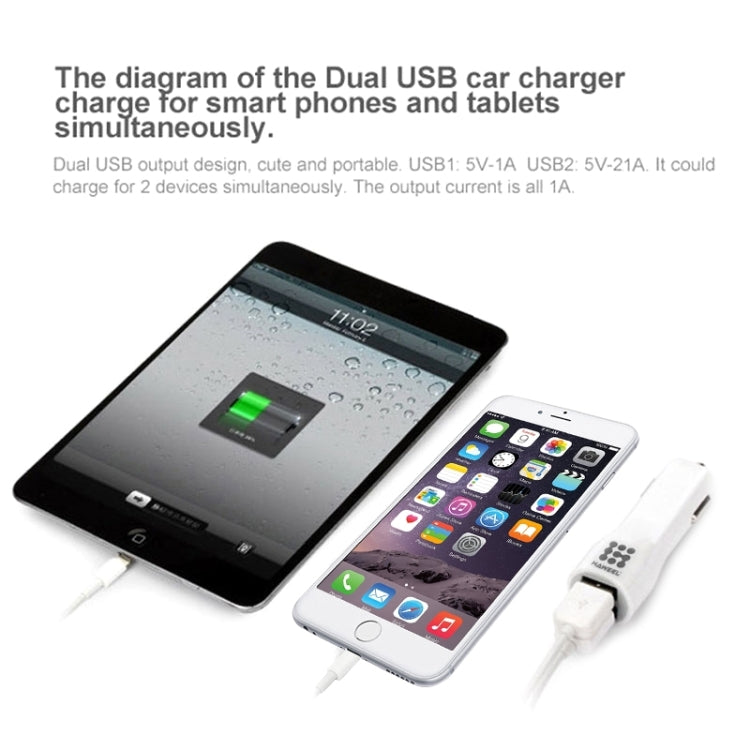 HAWEEL Dual USB Car Charger - High Quality 2.1A + 1A Dual USB Ports for Fast Charging