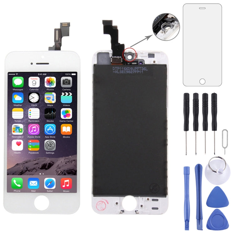 Ensamblaje del digitalizador del iPhone 5S: reemplazo de LCD, marco y panel táctil (blanco/negro)