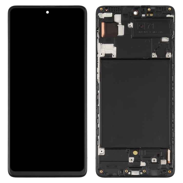 Original Super AMOLED Material LCD Screen and Digitizer Full Assembly with Frame for Galaxy A71, For Samsung Galaxy A71(Original with Frame)