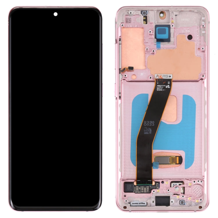 Original Dynamic AMOLED Material LCD Screen and Digitizer Full Assembly with Frame for Samsung Galaxy S20