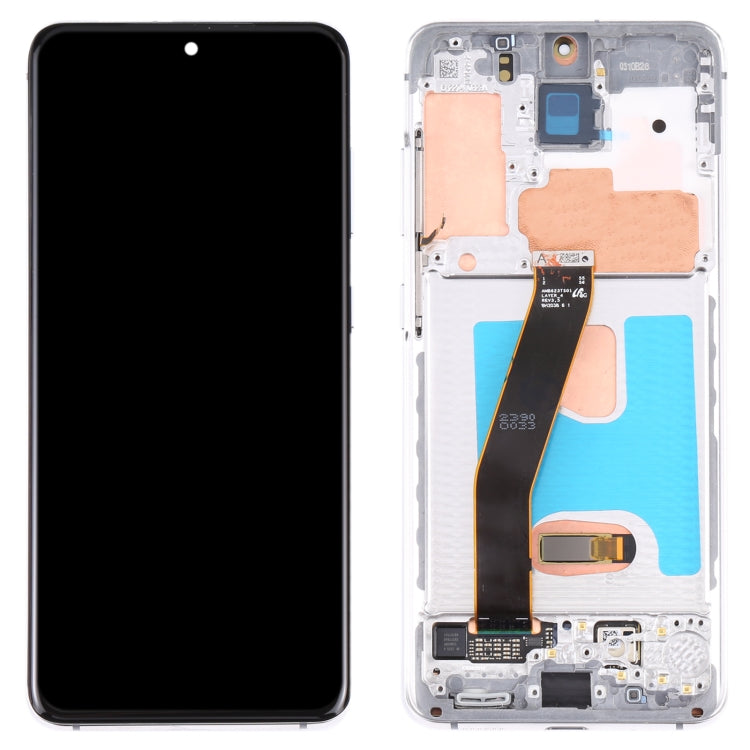Original Dynamic AMOLED Material LCD Screen and Digitizer Full Assembly with Frame for Samsung Galaxy S20