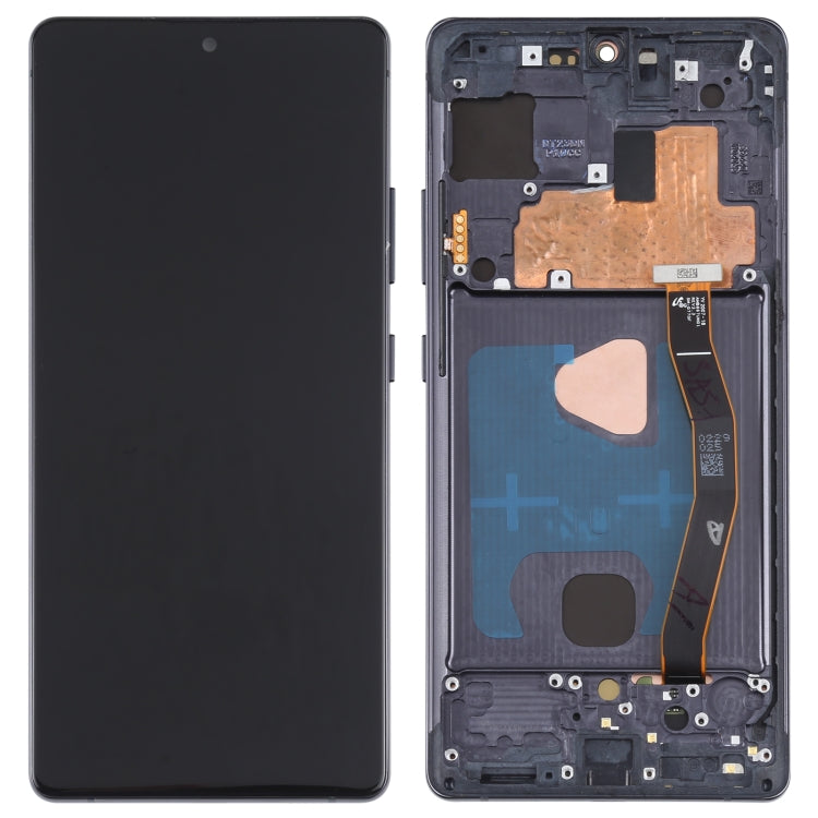 Original Super AMOLED Material LCD Screen and Digitizer Full Assembly with Frame for Galaxy S10 Lite(Frame )