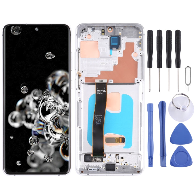Original LCD Screen and Digitizer Full Assembly with Frame for Samsung Galaxy S20 Ultra