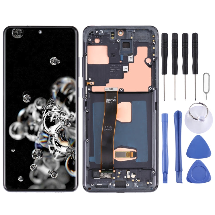 Original LCD Screen and Digitizer Full Assembly with Frame for Samsung Galaxy S20 Ultra