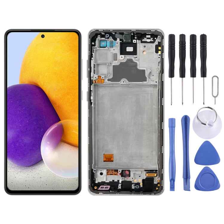 Original LCD Screen and Digitizer Full Assembly With Frame for Samsung Galaxy A72 SM-A725(4G Version), For Samsung Galaxy A72 (4G)