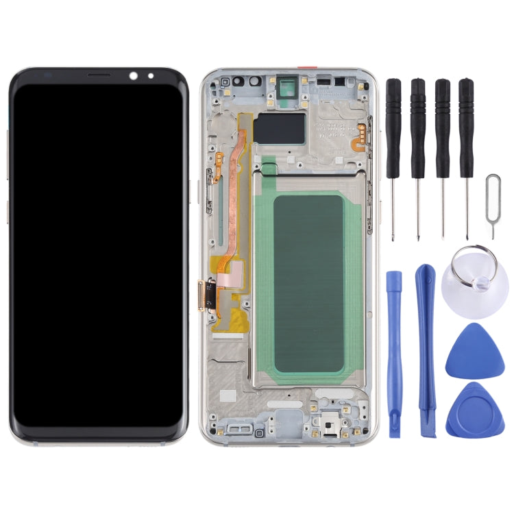 OLED Material LCD Screen and Digitizer Full Assembly with Frame for Samsung Galaxy S8+ SM-G955, For Samsung Galaxy S8+(OLED)