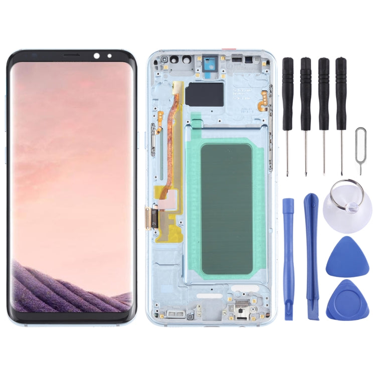 OLED Material LCD Screen and Digitizer Full Assembly with Frame for Samsung Galaxy S8+ SM-G955, For Samsung Galaxy S8+(OLED)
