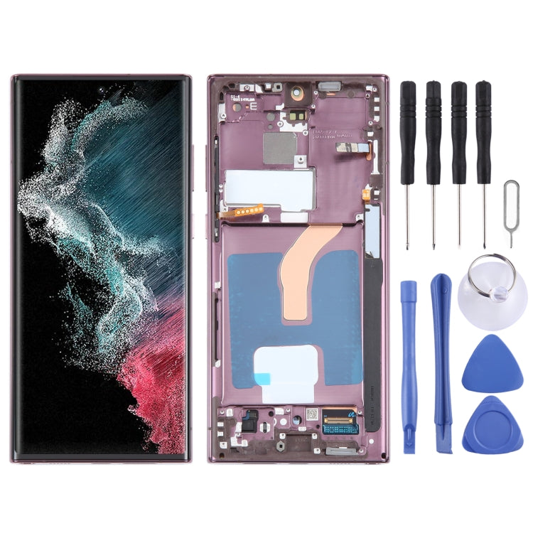 For Samsung Galaxy S22 Ultra 5G SM-S908B Original LCD Screen Digitizer Full Assembly with Frame, For Samsung Galaxy S22 Ultra 5G(Original)