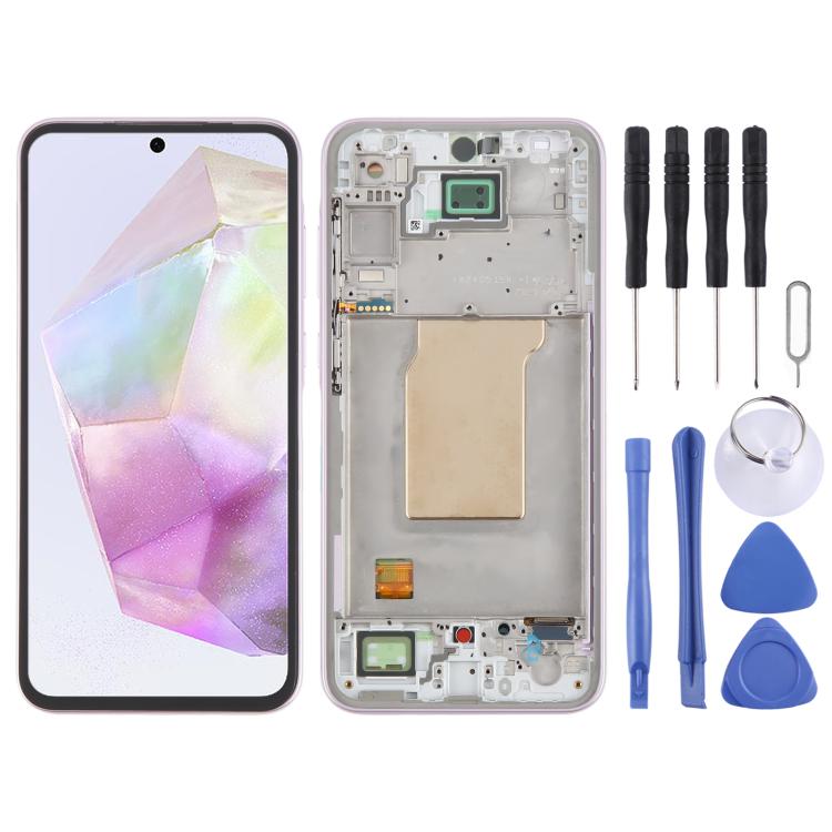 For Samsung Galaxy A35 SM-A356B Original LCD Screen Digitizer Full Assembly with Frame, For Samsung Galaxy A35(Original)