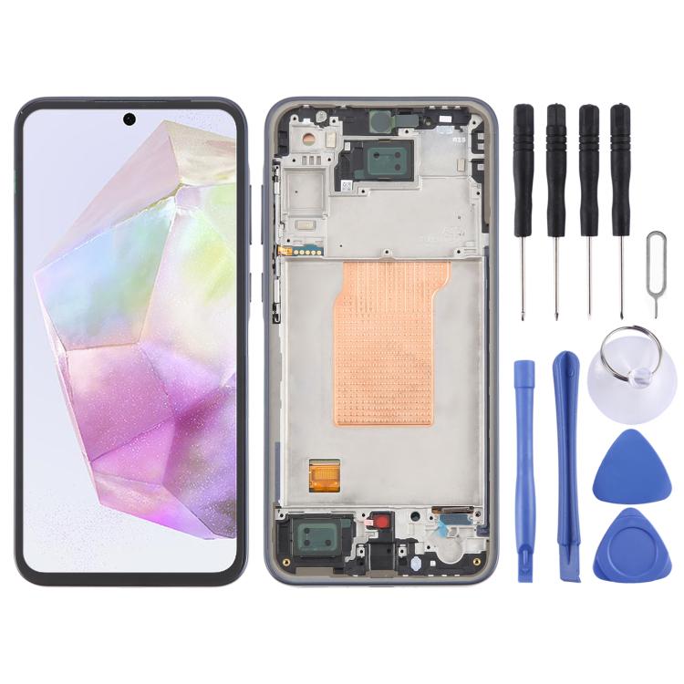For Samsung Galaxy A35 SM-A356B Original LCD Screen Digitizer Full Assembly with Frame, For Samsung Galaxy A35(Original)