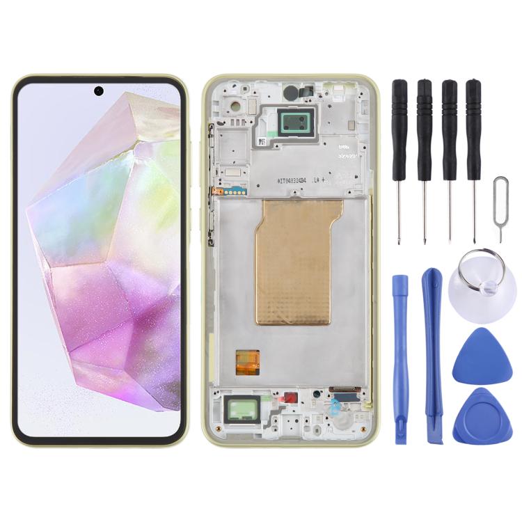 For Samsung Galaxy A35 SM-A356B Original LCD Screen Digitizer Full Assembly with Frame, For Samsung Galaxy A35(Original)