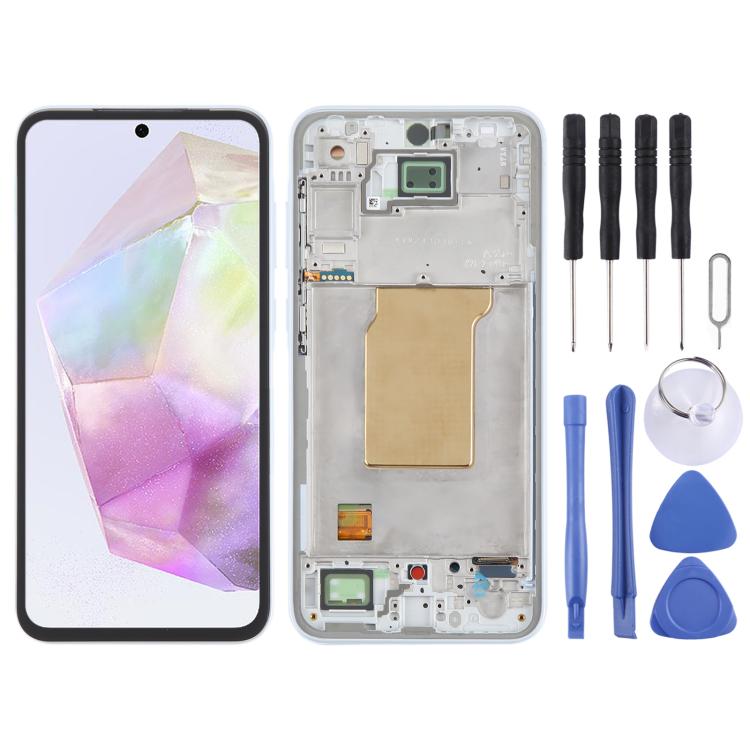 For Samsung Galaxy A35 SM-A356B Original LCD Screen Digitizer Full Assembly with Frame, For Samsung Galaxy A35(Original)