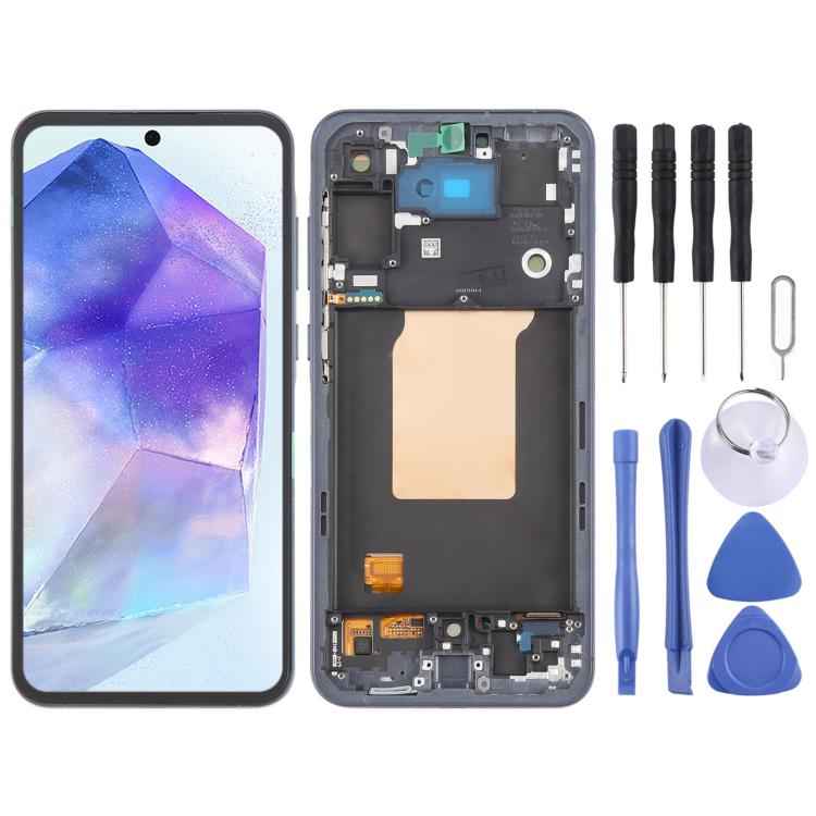 For Samsung Galaxy A55 SM-A556B Original LCD Screen Digitizer Full Assembly with Frame, For Samsung Galaxy A55(Original)