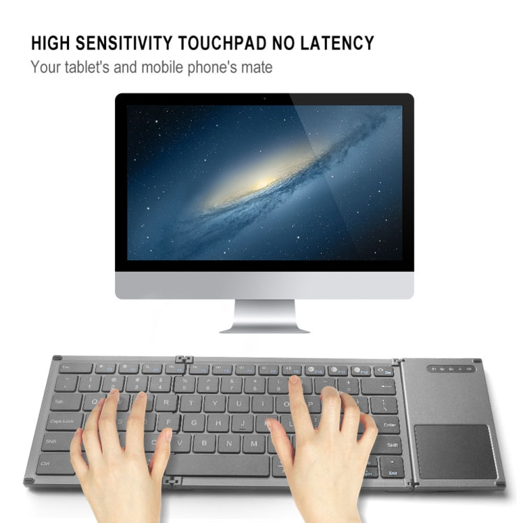 Mini teclado inalámbrico Bluetooth ultrafino multifunción de tres pliegues B066S