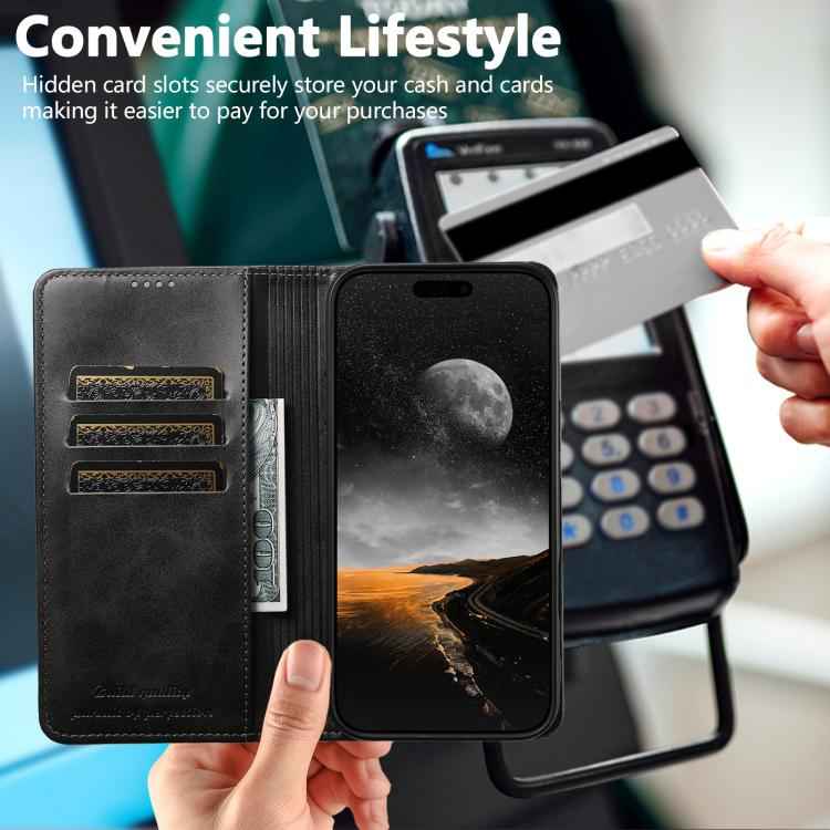 Suteni Calf Texture Horizontal Flip Leather Phone Case