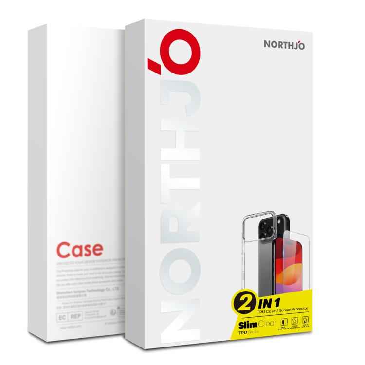 NORTHJO 2 in 1 TPU Phone Case Screen Protector Tempered Glass Film