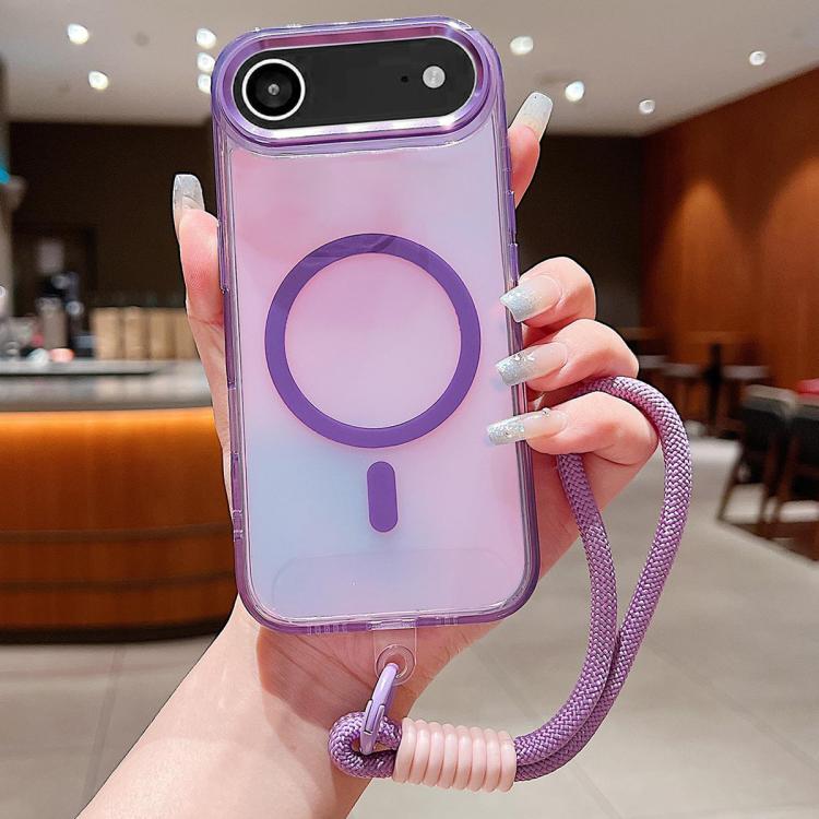 Bright Shadow  Magsafe Discoloration Phone Case with Wrist Strap