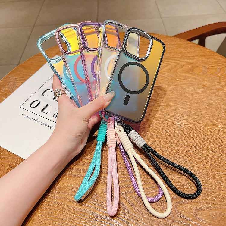 Bright Shadow  Magsafe Discoloration Phone Case with Wrist Strap