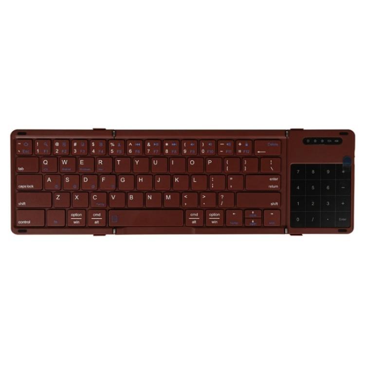 Teclado Bluetooth inalámbrico portátil B077T con panel táctil: diseño plegable y compacto