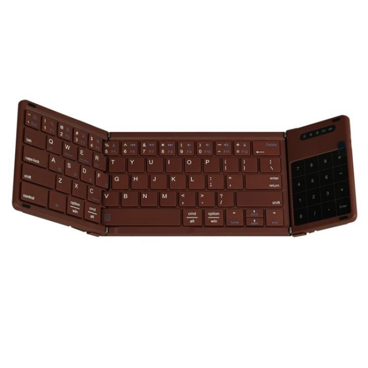 Teclado Bluetooth inalámbrico portátil B077T con panel táctil: diseño plegable y compacto