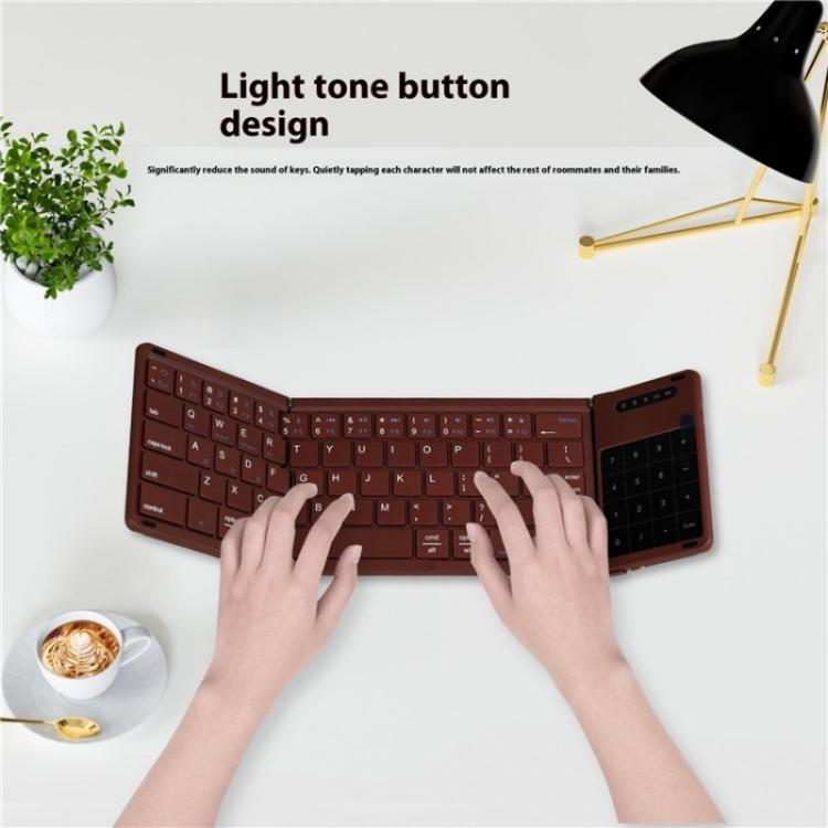 Teclado Bluetooth inalámbrico portátil B077T con panel táctil: diseño plegable y compacto