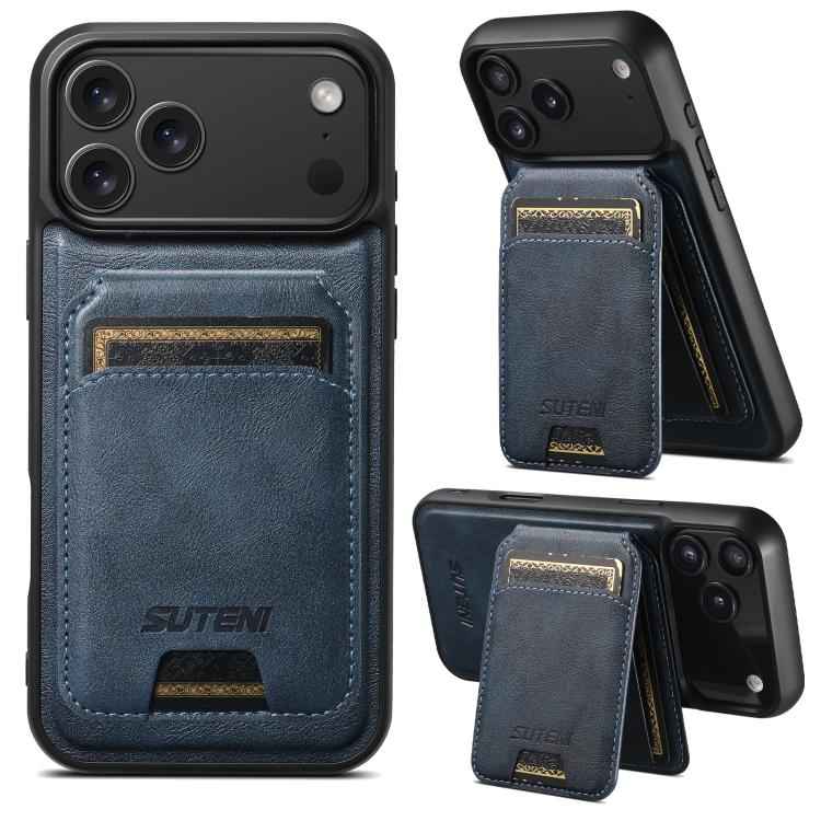 Suteni M5 Magnetic Card Bag MagSafe Leather Phone Case