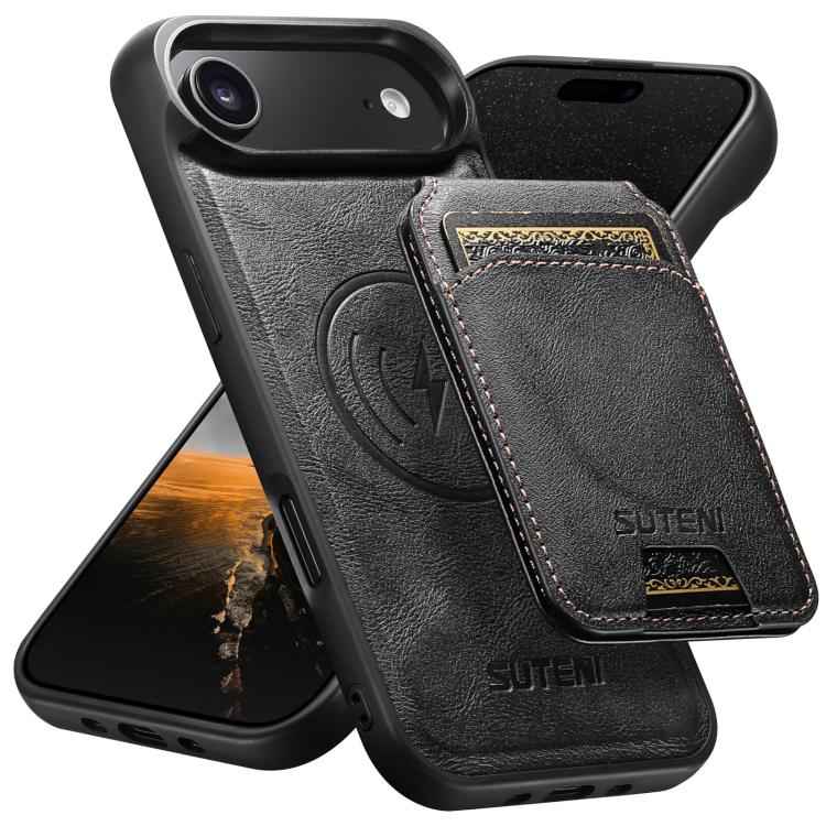 Suteni M5 Magnetic Card Bag MagSafe Leather Phone Case