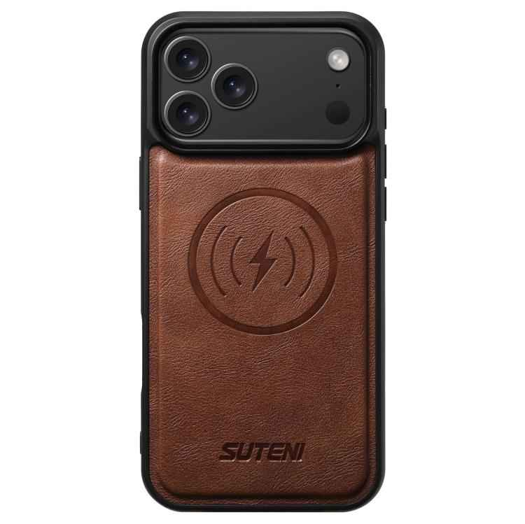 Suteni G5 Cowhide Leather MagSafe Magnetic Phone Case