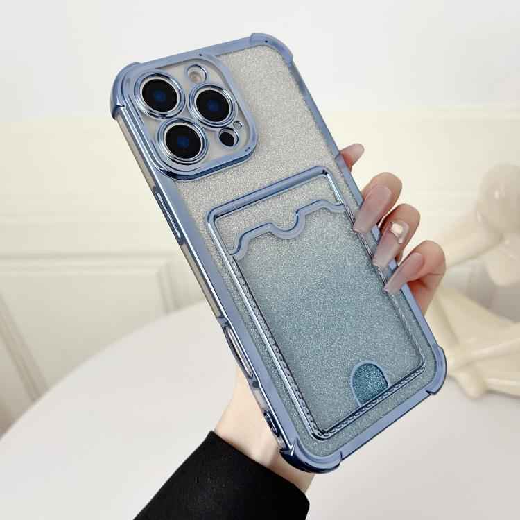 Four-cornered Glitter Electroplated Card Bag TPU Phone Case