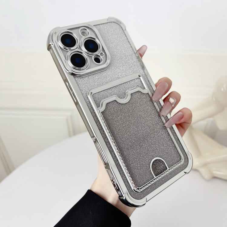 Four-cornered Glitter Electroplated Card Bag TPU Phone Case