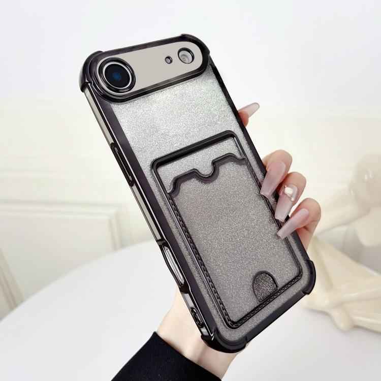 Four-cornered Glitter Electroplated Card Bag TPU Phone Case