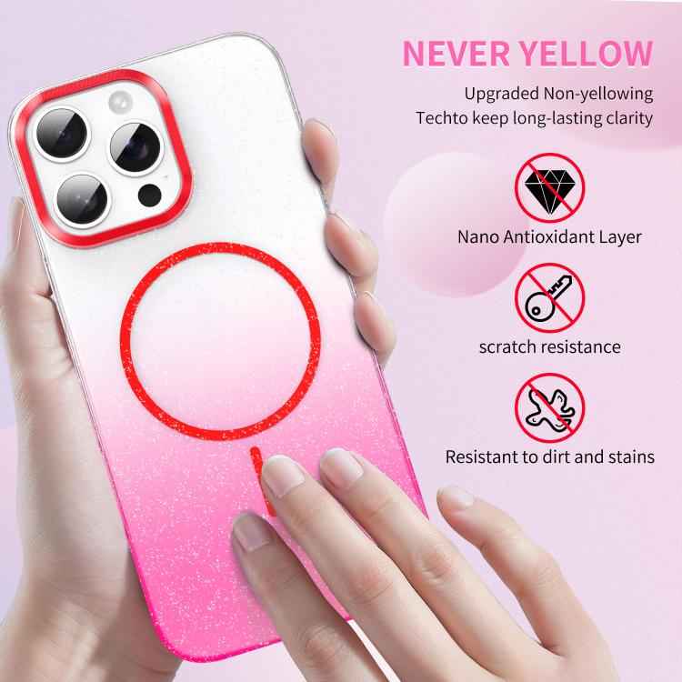 Gold Diamond Glitter Gradient MagSafe Shockproof Phone Case