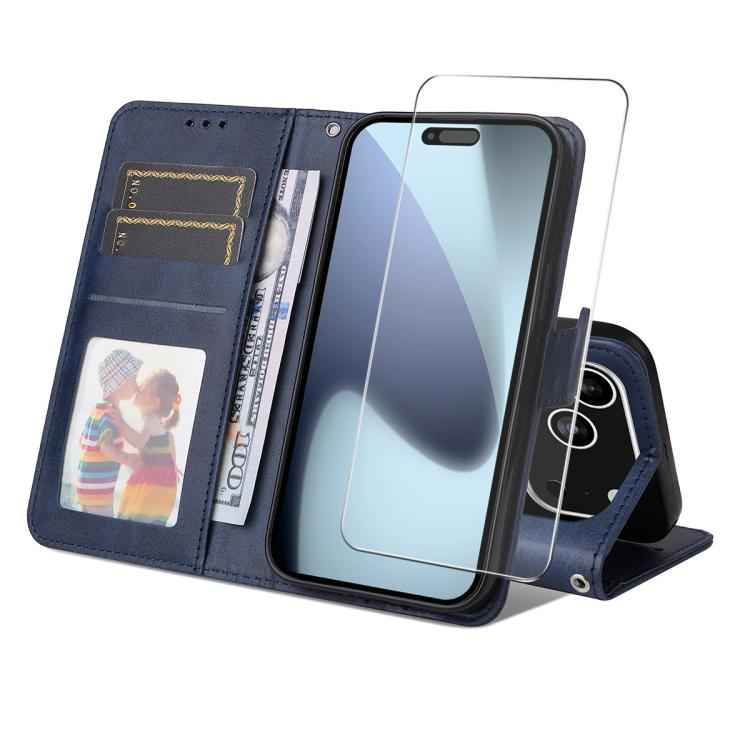 ENKAY Card Wallet Calf Texture Leather Phone Case with Thickened Glue No White Edge Film