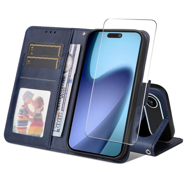 ENKAY Card Wallet Calf Texture Leather Phone Case with Thickened Glue No White Edge Film