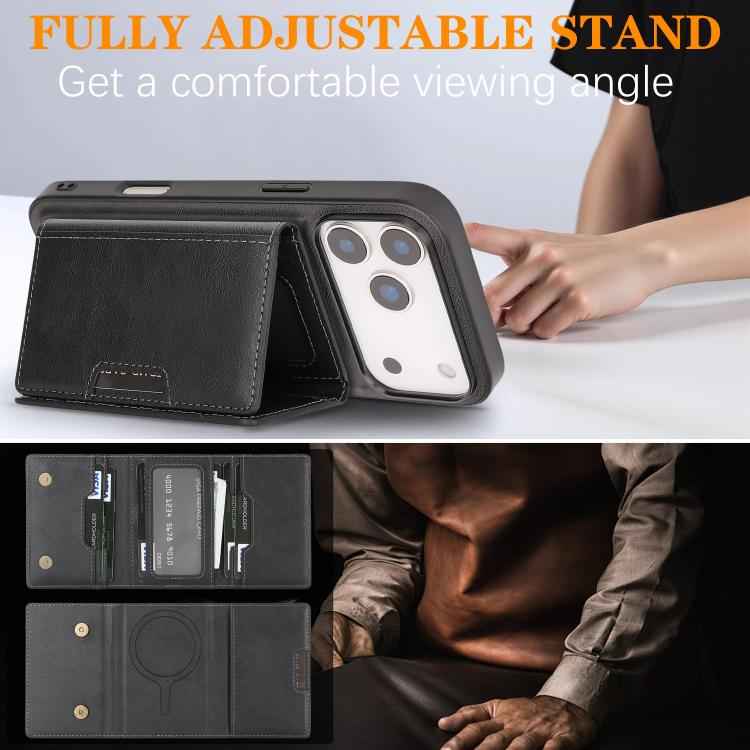 Kalebol Strong Magnetic MagSafe Tri-Fold Wallet Leather Phone Case