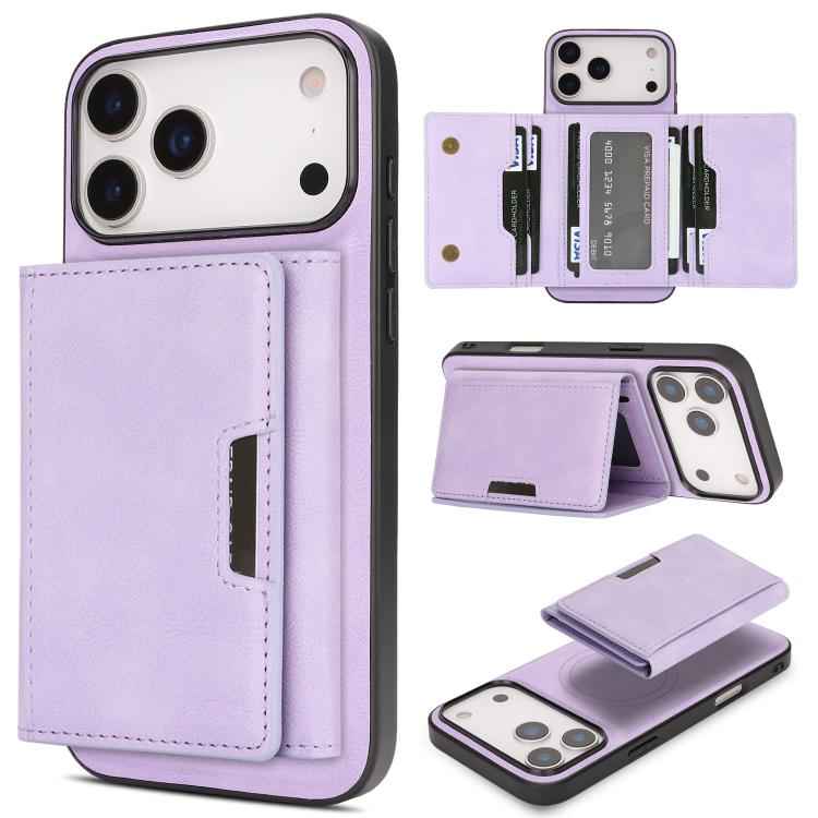 Kalebol Strong Magnetic MagSafe Tri-Fold Wallet Leather Phone Case