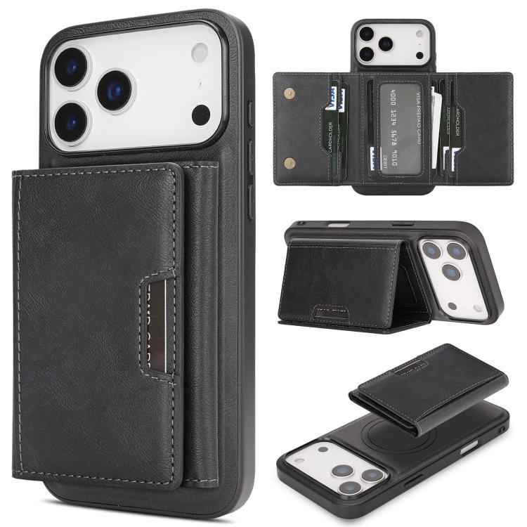 Kalebol Strong Magnetic MagSafe Tri-Fold Wallet Leather Phone Case