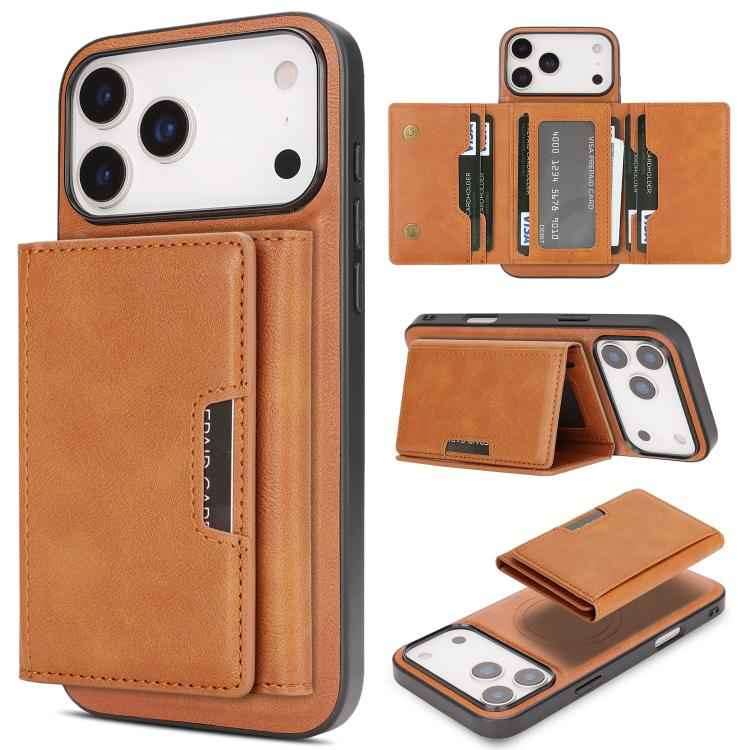 Kalebol Strong Magnetic MagSafe Tri-Fold Wallet Leather Phone Case